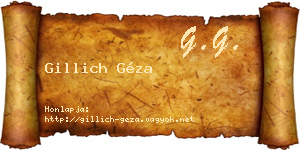Gillich Géza névjegykártya
