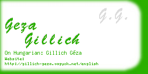 geza gillich business card