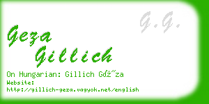 geza gillich business card